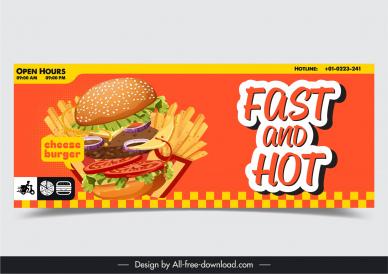 fast food advertising banner template dynamic burgers