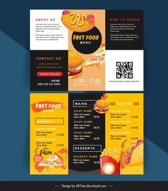 fast food brochure template elegant trifold contrast