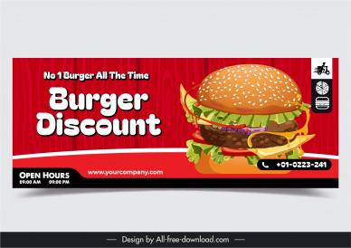 fast food discount banner template burger decor