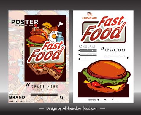 fast food flyer template classical colorful decor