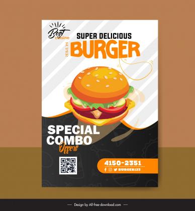 fast food flyer template contrast burger decor