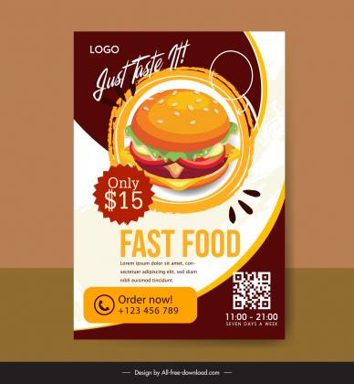fast food flyer template delicious hamburger decor