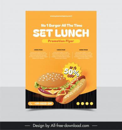 fast food flyer template delicious hamburger hotdog decor
