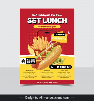 fast food flyer template delicious hotdog chips