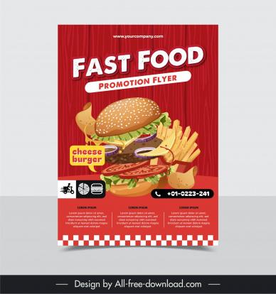 fast food flyer template elegant burger chips decor