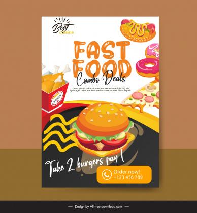 fast food flyer template elegant contrast