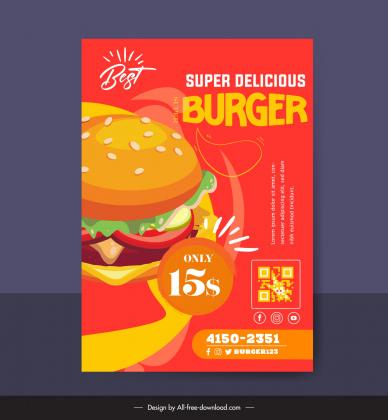 fast food flyer template elegant hamburger decor