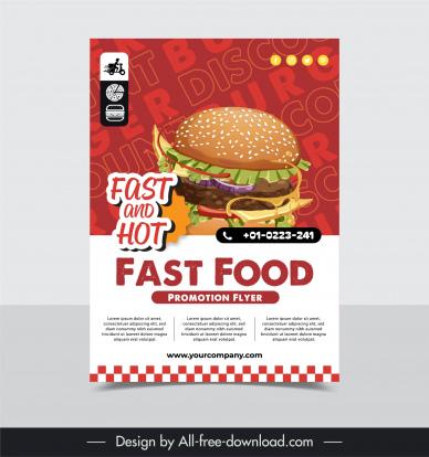 fast food flyer template elegant hamburger texts decor