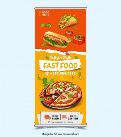 fast food restaurant banner vertical design
