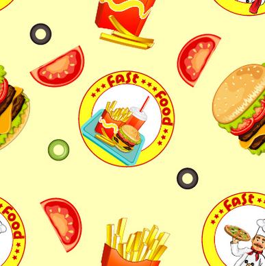 fast food seamless pattern design vector