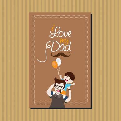 father day banner calligraphy daddy son icons decoration