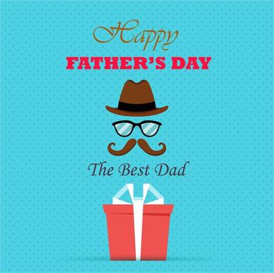 fathers day banner design with flat colors style