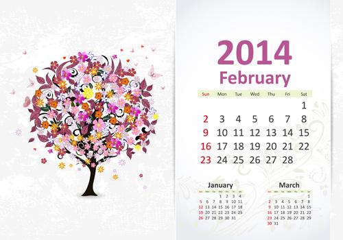 february14 calendar vector