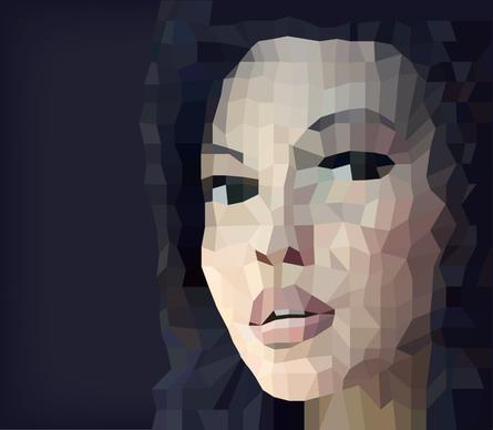 female face polygon abstract vector design