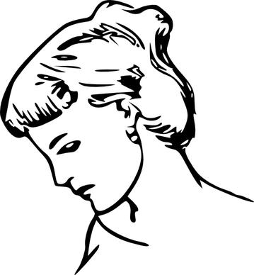 Female Profile Drawing clip art