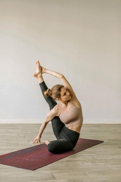 female yoga picture dynamic stretching lady