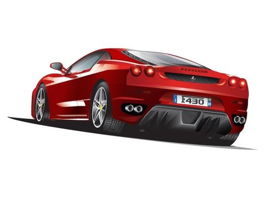 luxury red sports car vector illustration
