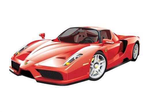 red luxury sports car vector illustration