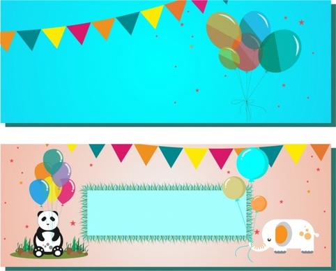 festival background sets colorful balloon decoration cartoon style