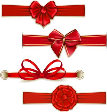 festival ribbon bow colorful vector set