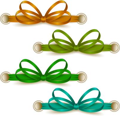 festival ribbon bow colorful vector set