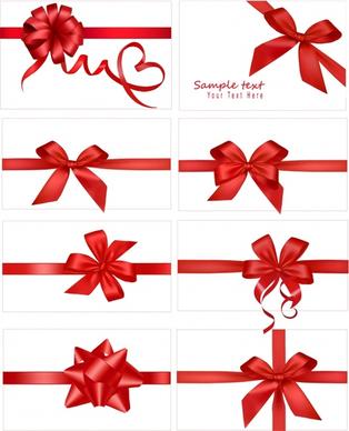 gift bow templates elegant red shapes