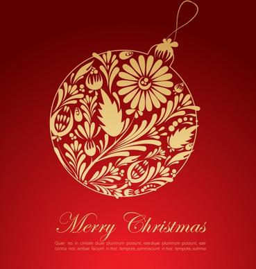 christmas background template floral decor bauble ball sketch