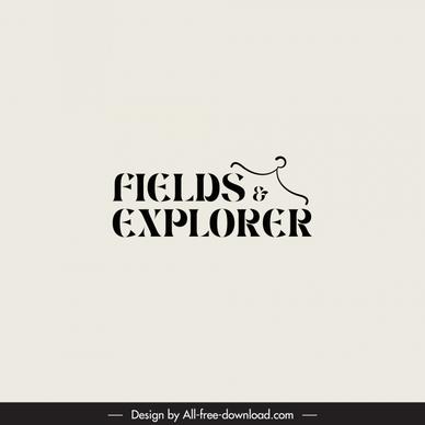 fields explorer logotype calligraphic texts hanger sketch classic design