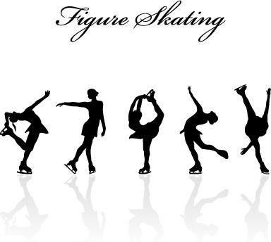 figure skating design vector silhouettes