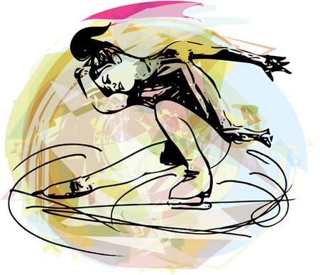 figure skating fraffiti vector