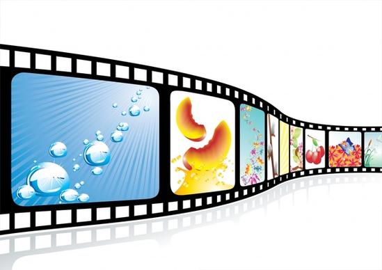 movie background film strip icon shiny colorful 3d