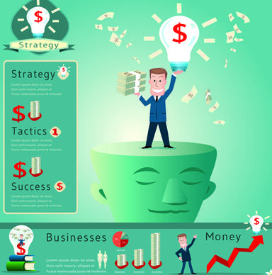 financial elements infographics vector