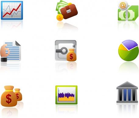 finance icons multicolored modern design