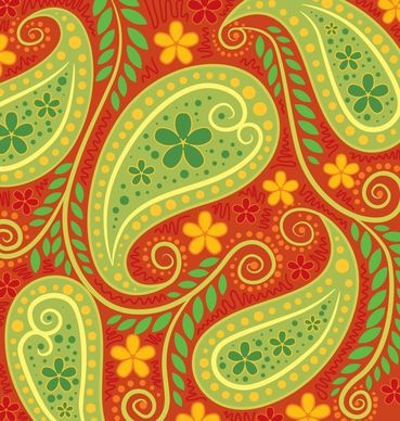 nature pattern retro colorful leaves flowers sketch