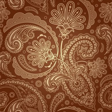 traditional pattern template floral sketch classical brown design