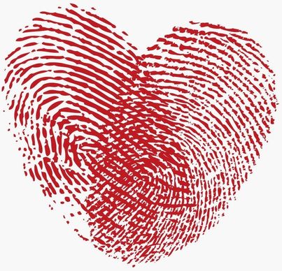 Fingerprint Heart Vector Graphic