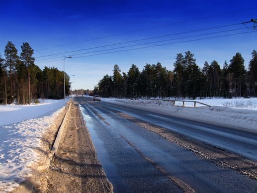 finland road landscape