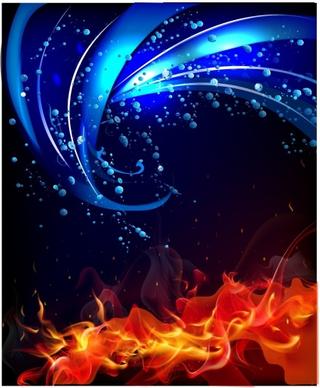 Fire and water background