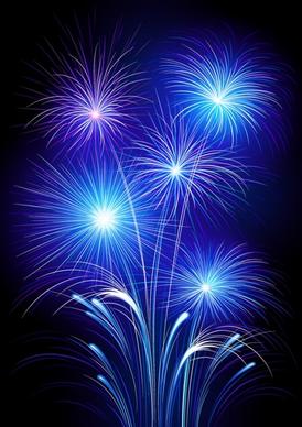 fireworks background twinkling dark blue explosion design