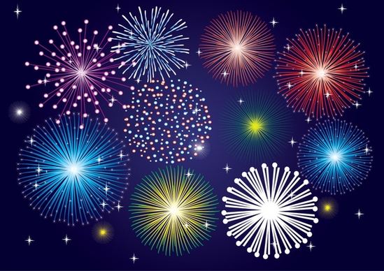 fireworks background colorful twinkling bursting design