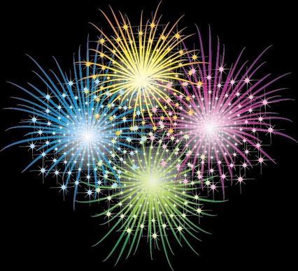 fireworks painting colorful sparkling explosion design