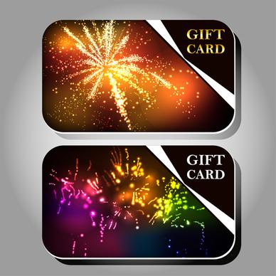 fireworks gift cards vector