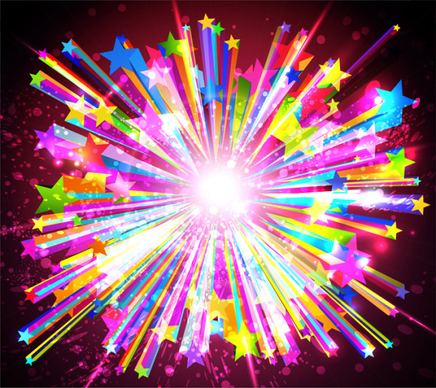 fireworks rainbow design vector