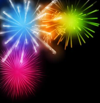 fireworks salute colored background vector