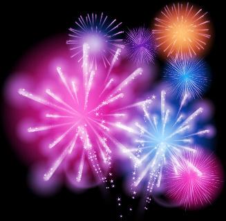 fireworks salute colored background vector