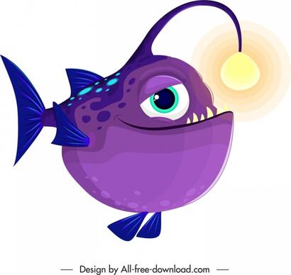 fish creature icon funny cartoon character