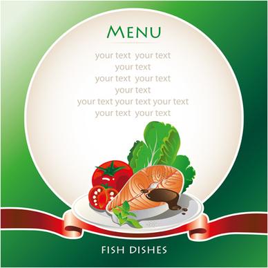 fish dishes menu elements vector