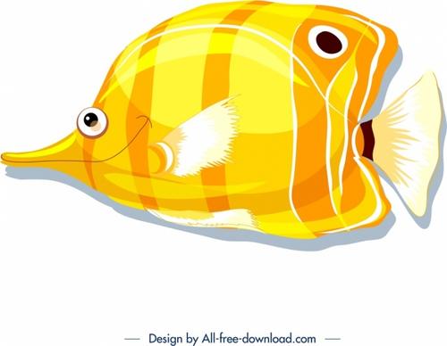 fish icon bright yellow design