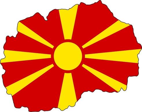 Flag Map Of Fyr Macedonia clip art