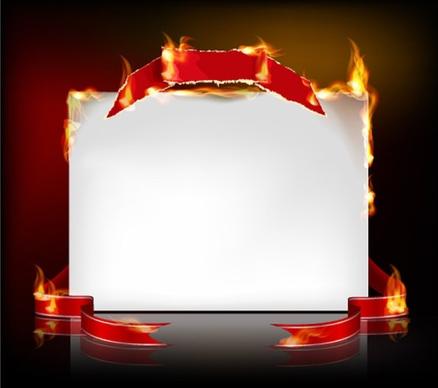 flame burning paper effect 04 vector